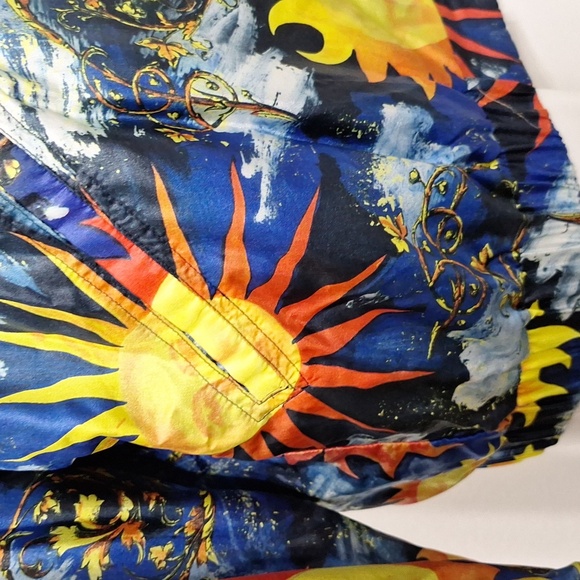 Head Vintage Blue 90's Sun Clouds Reversible Bomber Windbreaker Jacket Size L - Picture 4 of 15